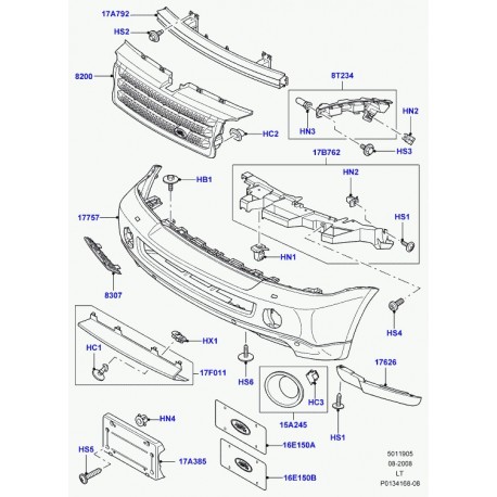 Land rover support plaque de police Range Sport (DRB000111PCL)