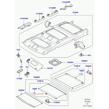 Land rover levier de verrouillage Discovery 3 (EGT500060LUM)