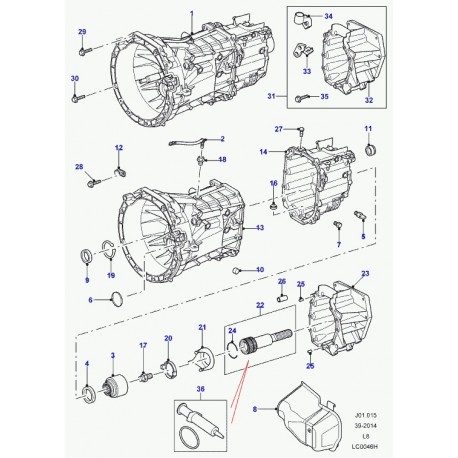 Land rover vis a tete hexagonale Defender 90, 110, 130, Range L322, Sport (FB110146)