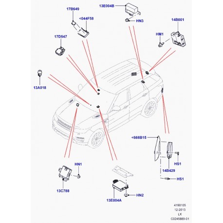 Land rover ecrou six pans a collet (FN105042)