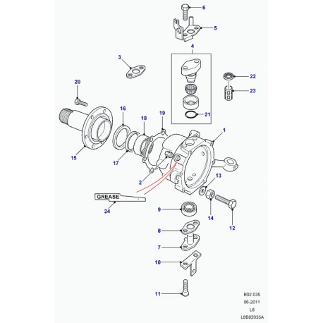 Land rover support Defender 90, 110, 130 (FRC3725)