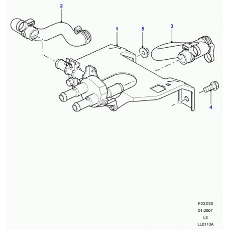 Land rover durite de chauffage Defender 90, 110, 130 (JHB501640)