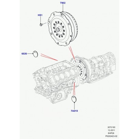 Land rover bouchon moteur Discovery 3, Range Sport (LCM500010)