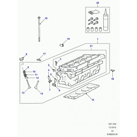 Land rover vis a tete six pans avec collet Freelander 1 (LDN10018L)