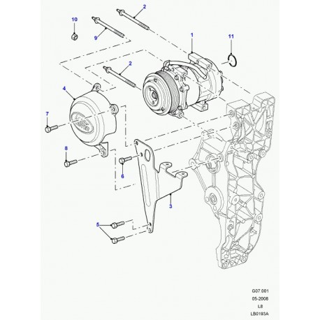 Land rover support fixation avant de moteur Defender 90, 110, 130 (LDU500080)