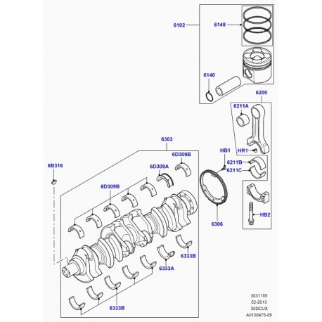 Land rover roulement arbre a cames Range L322 (LEB000130)