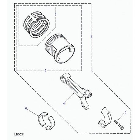 Land rover demi coussinet bielle bleu Freelander 1 (LFB00015010L)