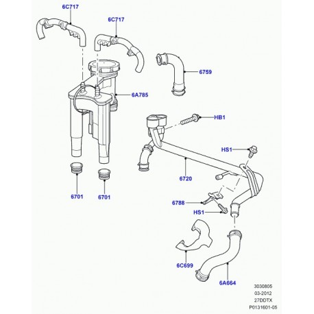 Land rover tuyau flexible Discovery 3, Range Sport (LLH500140)