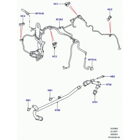 Land rover tuyau Range Sport (LLP500070)