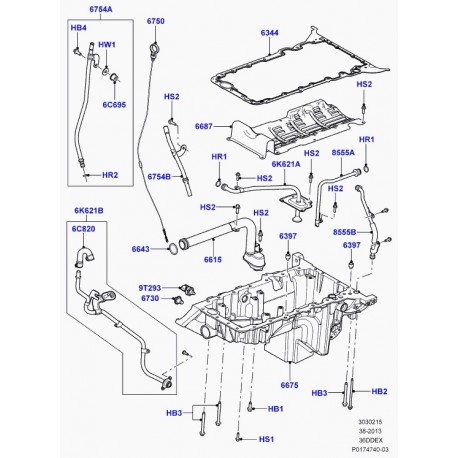 Land rover tube jauge d'huile Range Sport (LQN500070)