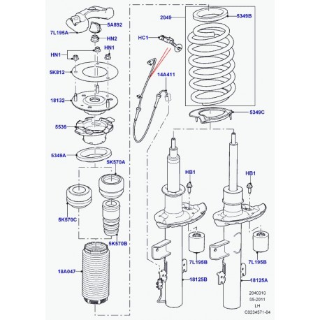 Land rover vis a tete hexagonale Evoque (LR000091)