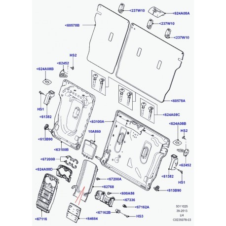 Land rover pene de verrouillage Evoque (LR000371)