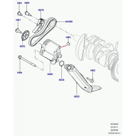 Land rover ergot de centrage Evoque (LR000392)