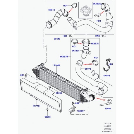 Land rover vis a tete hexagonale Evoque (LR000479)