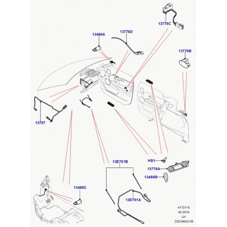 Land rover eclaireur de coffre a bagages Evoque (LR000754)