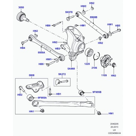 Land rover bague suspension arriere Evoque (LR001182)