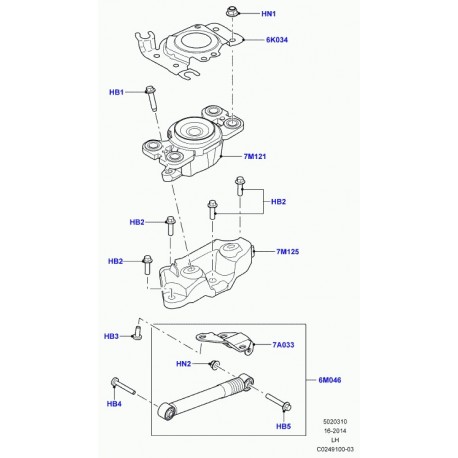 Land rover boulon Evoque (LR001187)