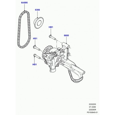 Land rover vis a tete hexagonale avec rondelle Evoque (LR001244)