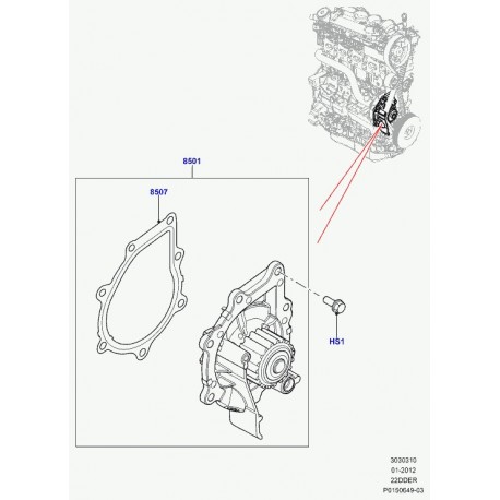 Land rover joint pompe à eau Evoque (LR001310)