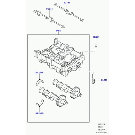 Land rover coussinet arbre compensateur Evoque (LR001366)