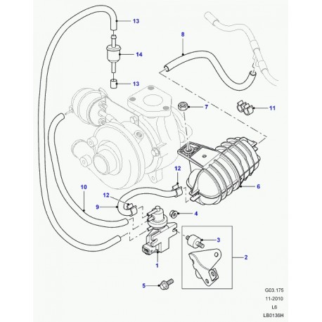 Land rover tuyau flexible a depression Freelander 1 (LR001848)