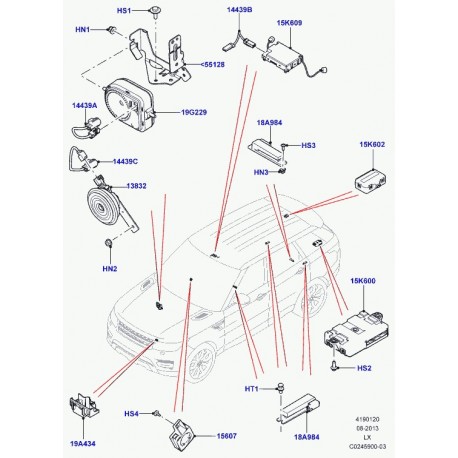 Land rover vis a tete hexagonale avec rondelle Range Sport (LR002161)