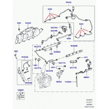 Land rover tuyau de combustible Range L322 (LR002471)