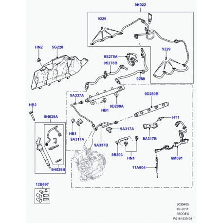 Land rover jeu de reparation injecteur Range L322,  Sport (LR002492)