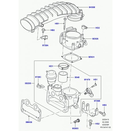 Land rover tuyau Range Sport (LR002790)