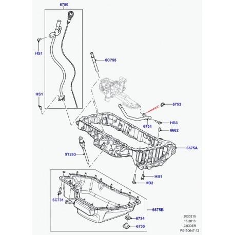 Land rover vis a tete hexagonale Evoque (LR002849)