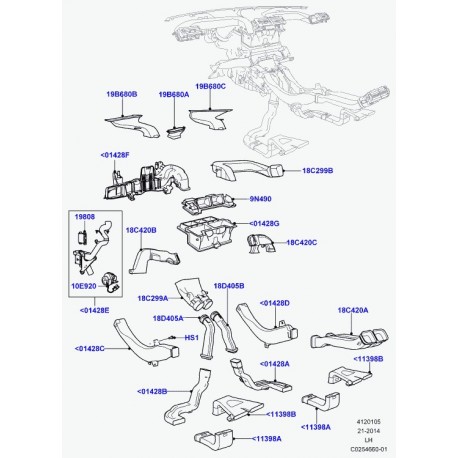 Land rover tubulure d'entree d'air Evoque (LR002957)