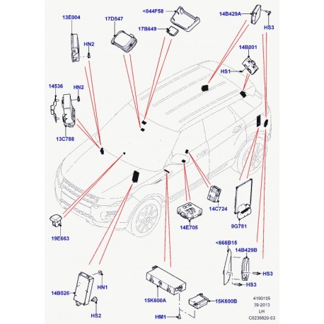 Land rover support Evoque (LR003055)