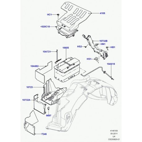 Land rover oeillet caoutchouc Evoque (LR003113)