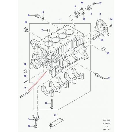 Land rover rivet borgne Defender 90, 110, 130, Evoque, Range L322 (LR003600)