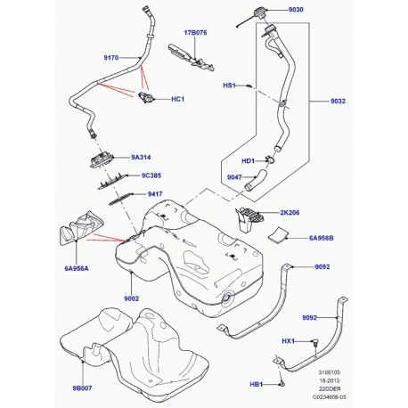 Land rover anneau de retenue Evoque (LR003778)