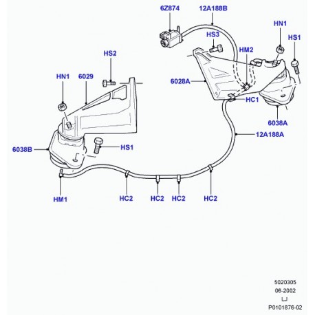 Land rover tube a depression Range L322 (LR003817)