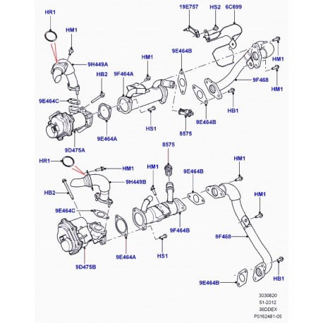 Land rover refroidisseur recirculation gaz echappement Range L322,  Sport (LR003857)