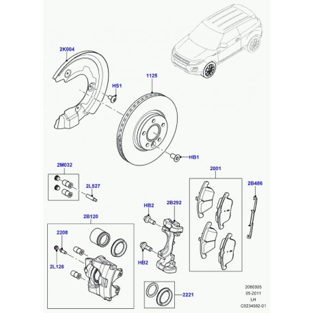 Land rover jeu de goupilles defixation Evoque (LR003977)