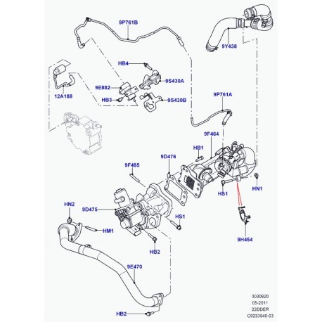 Land rover tube de liaison Evoque (LR004245)