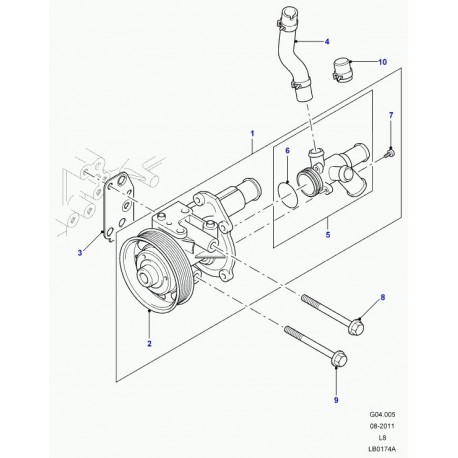 Land rover vis a tete hexagonale Defender 90, 110, 130 (LR004335)