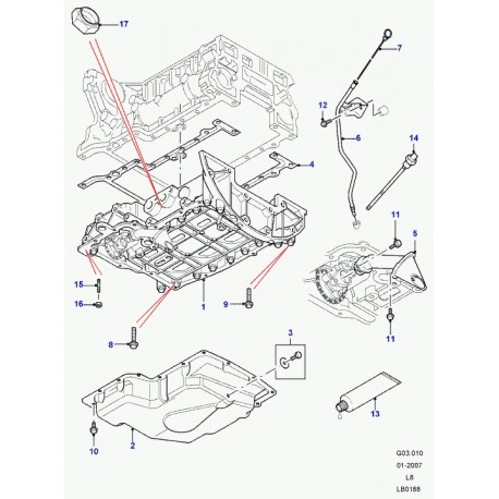 Land rover boulon Defender 90, 110, 130 (LR004336)