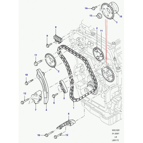 Land rover vis a tete hexagonale Defender 90, 110, 130 (LR004338)