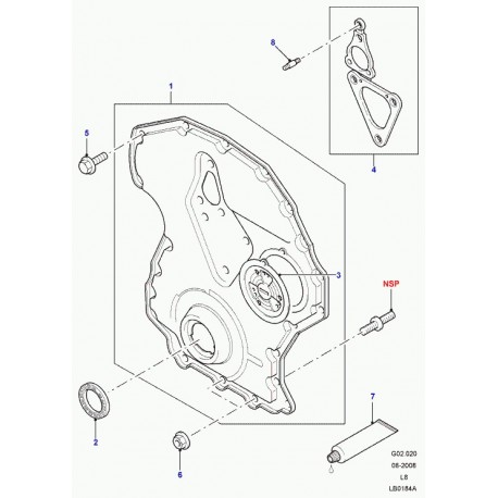 Land rover goujon special Defender 90, 110, 130 (LR004356)