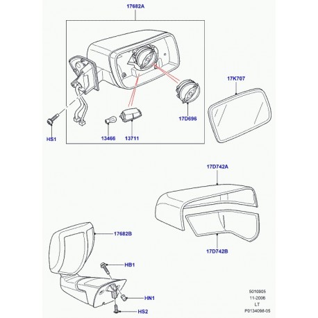 Land rover cover-mirror housing Discovery 3, Range L322, Sport (LR004863)