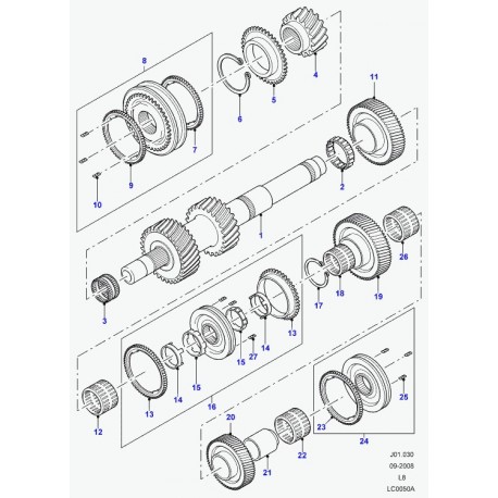 Land rover verrouillage de synchro Defender 90, 110, 130 (LR004958)