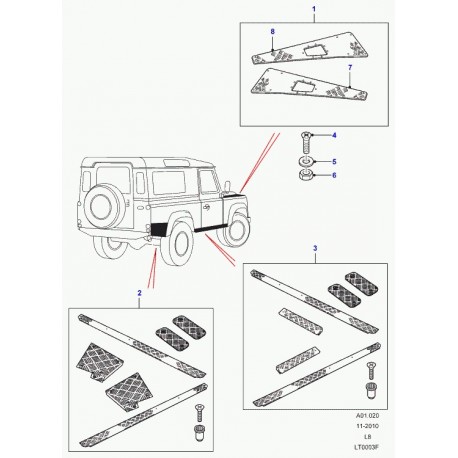 Land rover protecteur Defender 90, 110, 130 (LR005230)