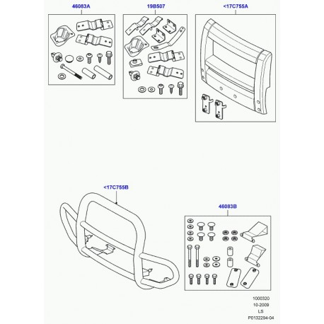 Land rover jeu de pieces de fixation Discovery 3 (LR005238)