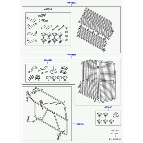 Land rover grille de separation Discovery 3 (LR005361)