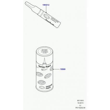 Land rover peinture crayon Range L322,  Sport (LR005721)