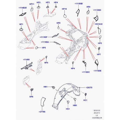 Land rover obturateur Range Sport (LR006081)